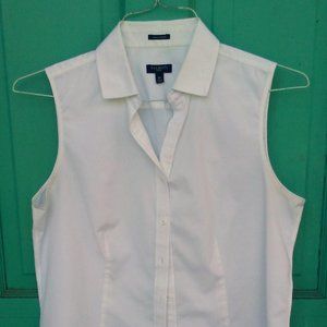White Sleeveless Talbots Blouse